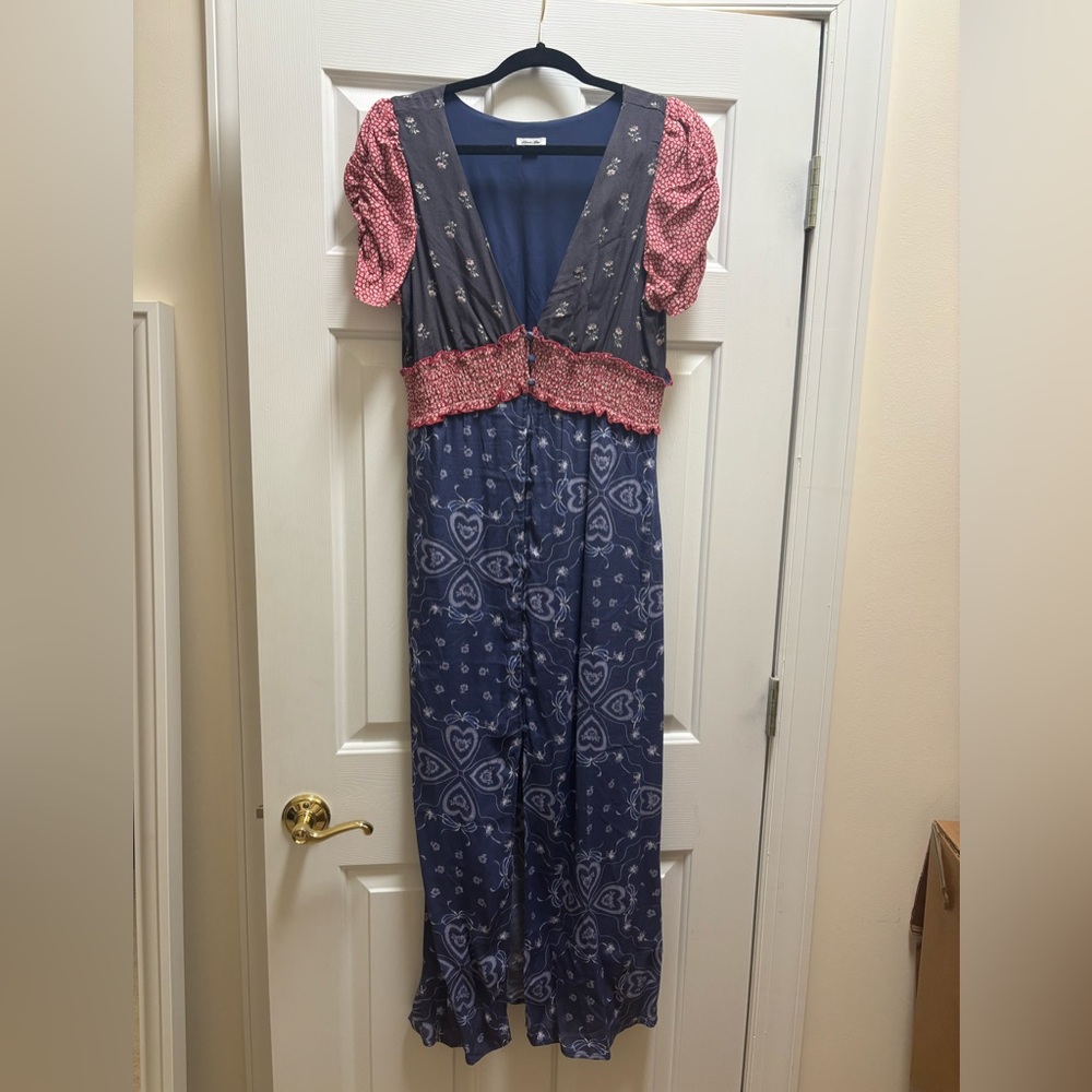 Kimchi Blue Midi Dress - Red and Blue Floral
